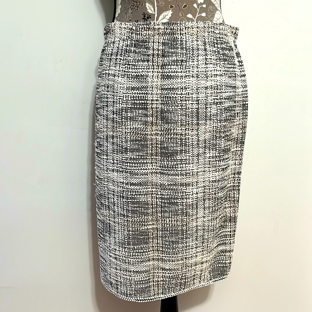 Cream tweed pencil skirt